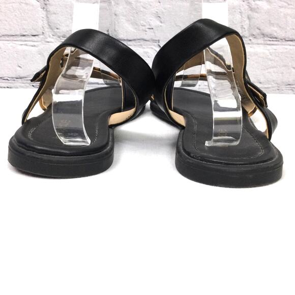 Bebe Leyra Chita Animal Print Rhinestone Ankle Strap Buckle Flat Sandal Size 8.5 - Picture 6 of 12